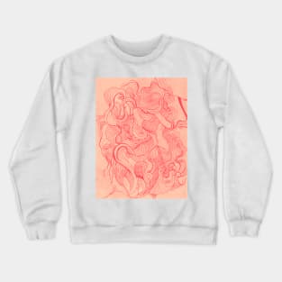 Peach Line Art Sketch Crewneck Sweatshirt